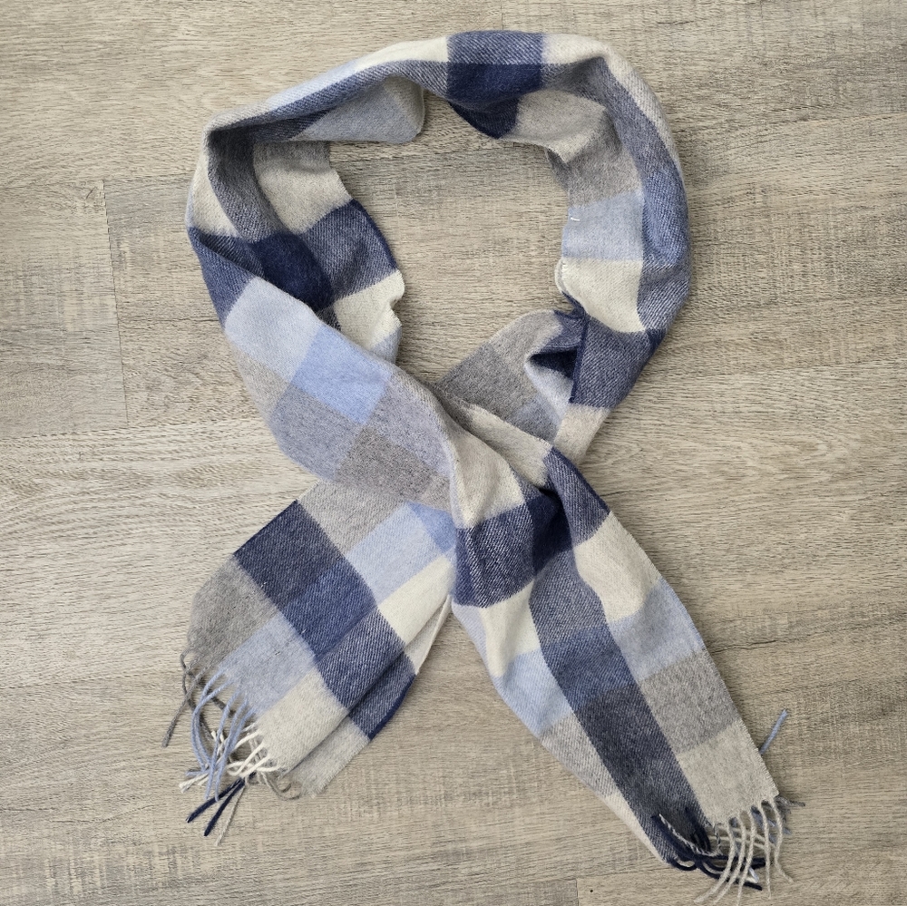 Cute Blue Checkered Plaid Scarf
